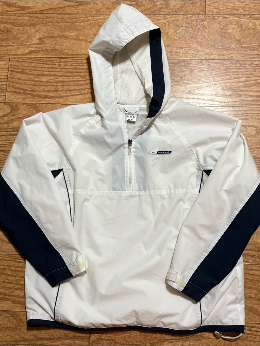 Vintage 80s 90s Reebok Women’s Hooded Windbreaker Jacket Quarter Zip Large